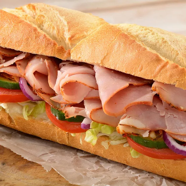 A fully stuffed ham salad sandwich